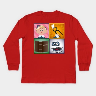 Rudolph - Hermey Squares Kids Long Sleeve T-Shirt